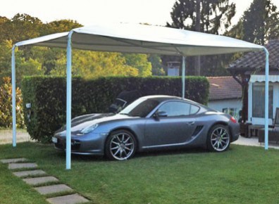 Carport voiture pas cher en toile PVC et métal pour abriter 1 voiture